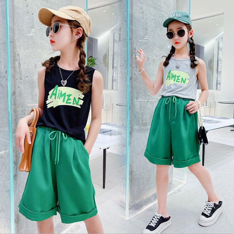 セットアップ 韓国子供服 ジャージ キッズ 女の子 上下セット ノースリーブ 春夏 トップス Tシャツ 短パン スポーツウェア 部屋着 可愛い おしゃれ 新作 爆売り