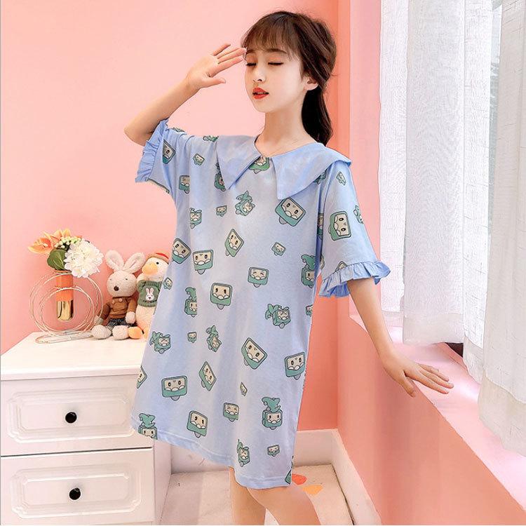 パジャマ キッズ 1 150 160 おしゃれ キッズ用 ルームウェア ロングtシャツ ワンピース 半袖 可愛い 女の子 子供パジャマ 子供服 寝間着 新作 春夏 部屋着 激安セール 半袖