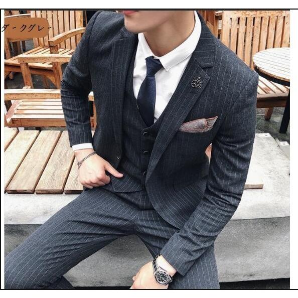 日本最大のブランド ストライプ メンズ スーツ 3ピーススーツ 格好いいスーツ セットアップ スーツ メンズ 男性用 スリム カッコいい 就活 通勤 冠婚葬祭 フォーマル オシャレ きれいめ ジャケット パンツ ベスト 3点セット ビジネス ビジネススーツ Www Miguelsaco Com