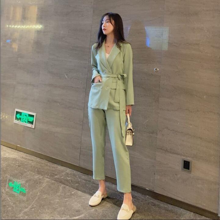 記念日 セットアップ パンツスーツ ベルト付き 無地 レディース スーツ ジャケット 上下セット シンプル フォーマル 春 秋 韓国風 きれいめ 通勤 Ol 入学式 卒業式 Dprd Jatimprov Go Id