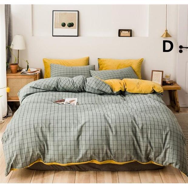 4点セット ベッド用品 フランネル 寝具セット 可愛い 掛け布団カバー 