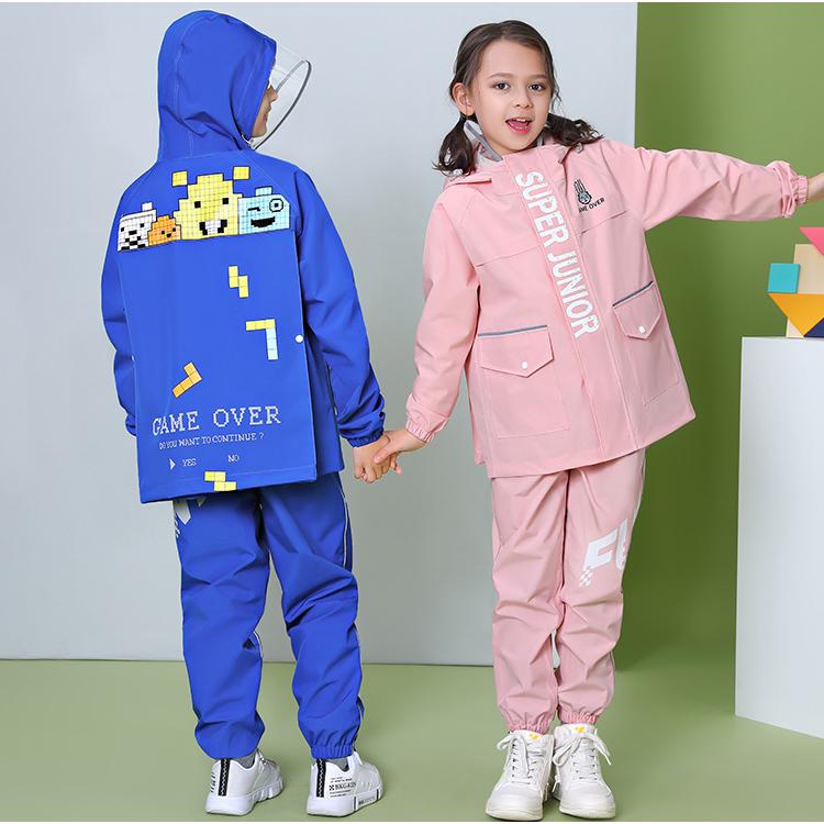 レインウェア レインパーカー 2点セット上着 パンツ 上下セット子供用 通学 雨合羽 小学生 幼稚園 レイングッズ 雨具 優先配送 キッズ レインコート 保育園 男の子 女の子