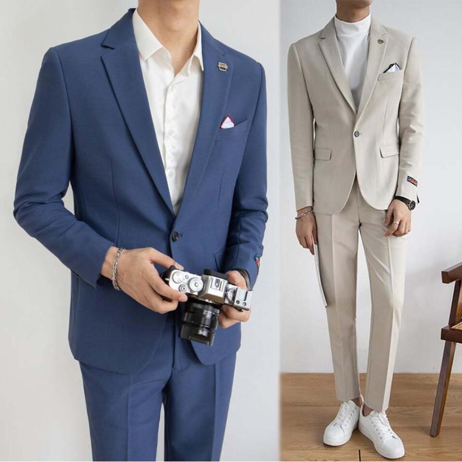 激安大特価 フォーマルスーツ おしゃれ メンズスーツ 2点スーツ 上下セット スーツセット 大きいサイズ スリムスーツ スーツ 紳士服 気質優雅 メンズ セットアップ ジャケット パンツ 2点セット 一つボダン カジュアル ビジネススーツ ビジネススーツ Dagl Tg