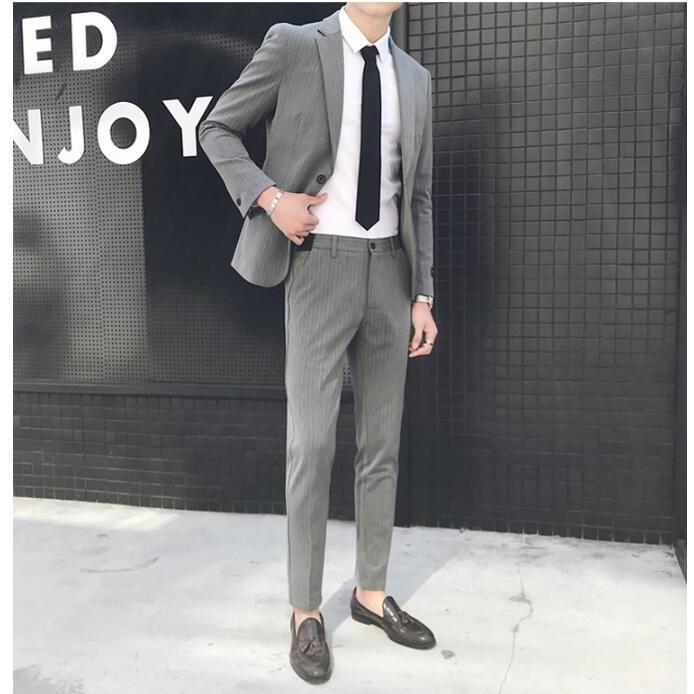 ストライプ メンズスーツ 2点セット ジャケット ズボン 3色入 通勤 Ol 面接 宴会 紳士服 韓国風 着痩せ お洒落 発表会 セレモニースーツ ダブルスーツ サイズ 3xl Operacioneswp Com