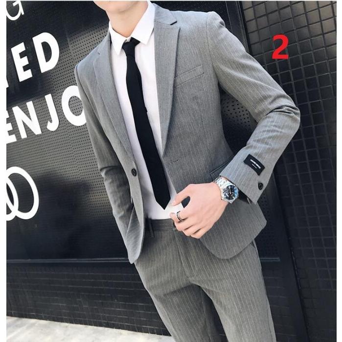 ストライプ メンズスーツ 2点セット ジャケット ズボン 3色入 通勤 Ol 面接 宴会 紳士服 韓国風 着痩せ お洒落 発表会 セレモニースーツ ダブルスーツ サイズ 3xl Operacioneswp Com