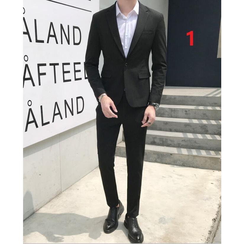 メンズスーツ 3色入 2点セット ジャケット ズボン お洒落 細身 韓国風 細身 宴会 通勤 入学式 卒業式 フォーマル 面接 セレモニー ダブルスーツ サイズ 3xl Onomade Net