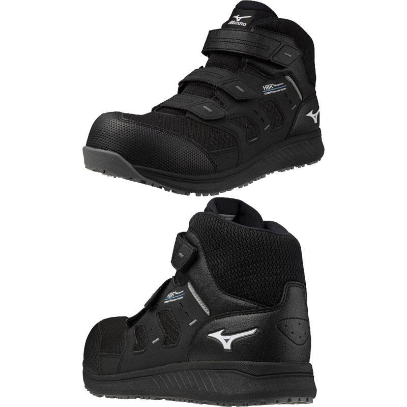 Mizuno ハイカット安全靴 ブラック26.0 MIZUNO（ミズノ） メンズ レディース オールマイティWU 22H 安全靴 靴