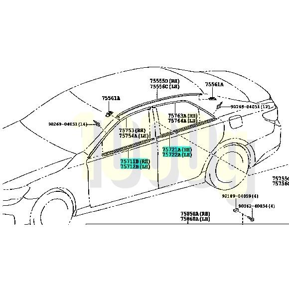 トヨタ純正新品】TOYOTA 未使用品 ☆超希少品☆ GRX130 ドア水切り 