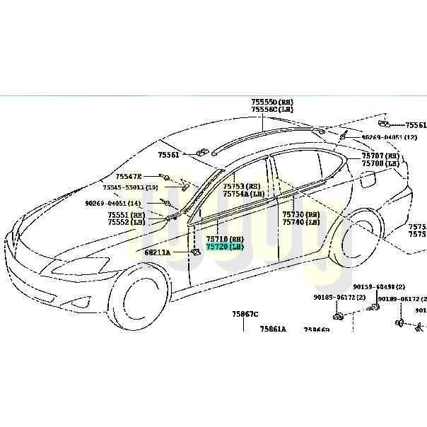 トヨタ純正新品】TOYOTA 未使用品 ☆超希少品☆ GSE20 ドア 水切り