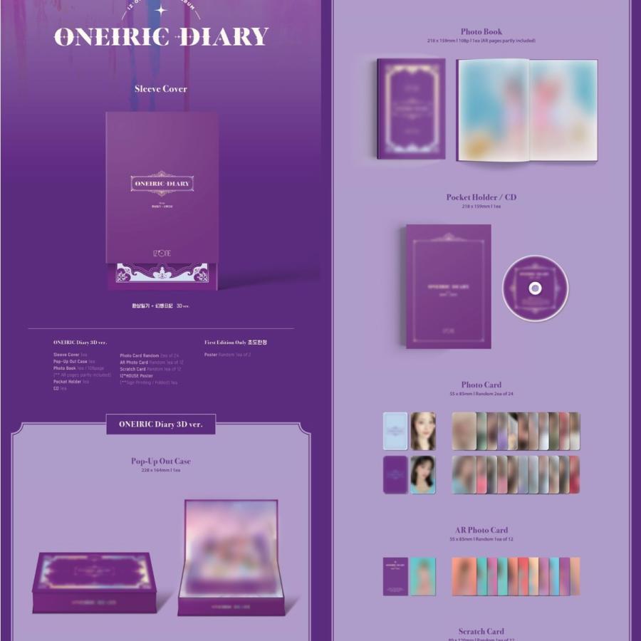 3種セット|全曲和訳】IZ*ONE ONEIRIC DIARY 幻想日記 3RD MINI