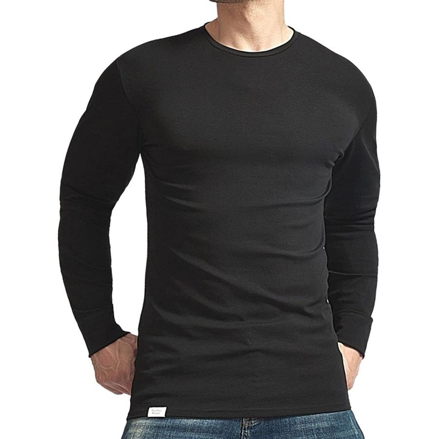 素晴らしい インナー マタニティ下着 Tシャツ メンズ 長袖 無地 ストレッチ ロング シャツ タイト フィット ワイルドカットソー 黒 ブラック Xl Www Threeriversofs Com