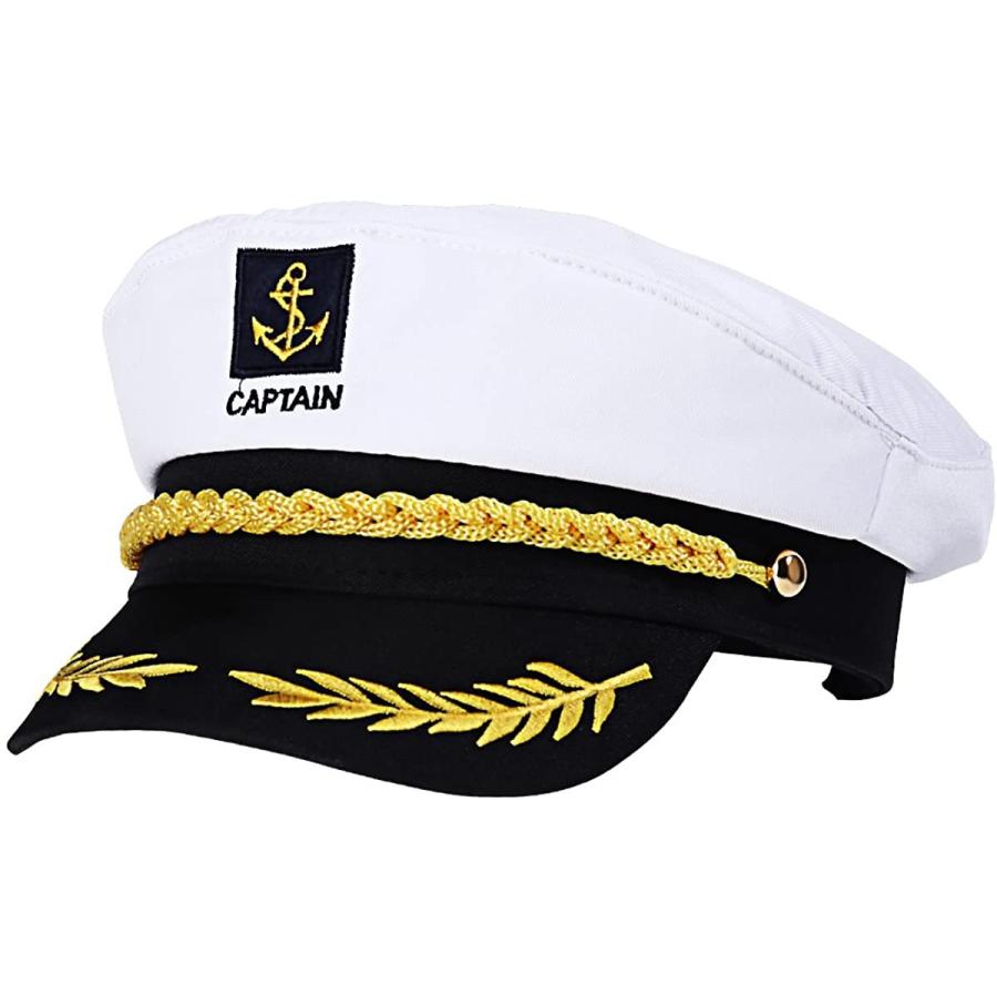 Bestoyard 大人用 ヨットボート 船乗り 船員 コスチューム 帽子 キャップ ネイビー 海軍 提督 ホワイト 22 X 15 X 5 Cm Iufep0l1ps スポーツ Clubhercules Com