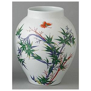 花瓶 有田焼 弥左衛門窯 朧型花瓶 柿右衛門写笹 花瓶 : お値打ち本舗  