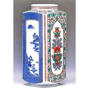 花瓶 有田焼 弥左衛門窯 花瓶 角切花瓶 唐草山水 花瓶 : お値打ち本舗  