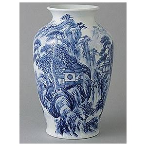 花瓶 有田焼 弥左衛門窯 肩丸花瓶 山水 花瓶 : お値打ち本舗 - 通販