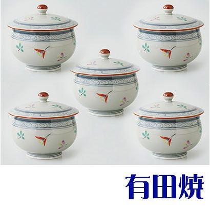 有田焼 花小紋 湯呑み5客セット（フタ付汲出揃え）｜shop-adex