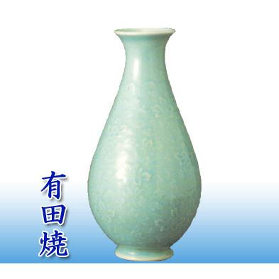 花瓶 有田焼 華山窯 青磁草花彫 花瓶 G170 お値打ち本舗 通販 Yahoo ショッピング