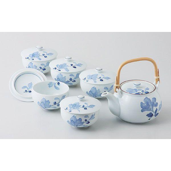 急須 有田焼 辻が花 蓋付茶器揃