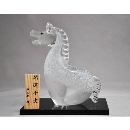 干支置物 ガラス クリスタル 午(馬・うま) 置物干支 : お値打ち本舗