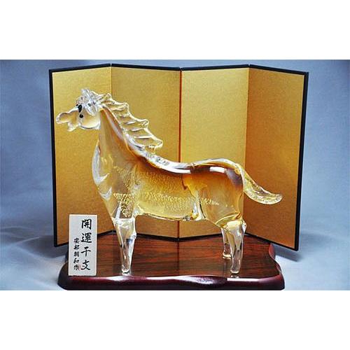 干支置物 ガラス クリスタル 午(馬・うま) 置物干支 : お値打ち 干支置物 ガラス クリスタル 午(馬・うま) 置物干支 : お値打ち