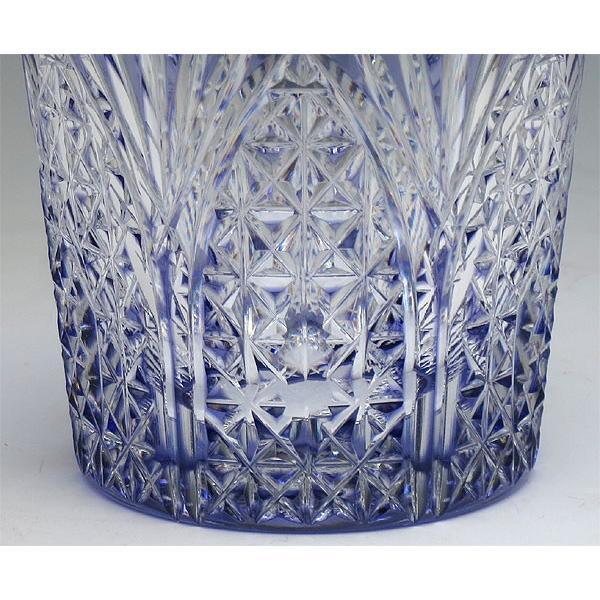 江戸切子 カガミクリスタル ロックグラス 笹っ葉に麻の葉 : お値打ち