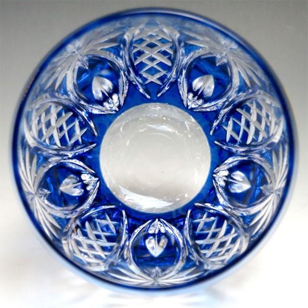 江戸切子 カガミクリスタル ロックグラス 矢来重に星 紋 : お値打ち