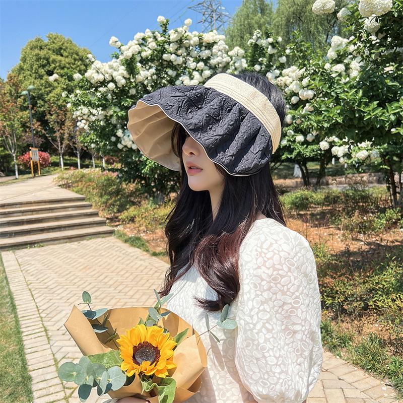 56％以上節約 レディース サンバイザー 帽子 ハット 夏 日よけ UVカット 2022年 おしゃれ 大きめ 可愛い シェルキャップ 新作 カジュアル  韓国ファッション 紫外線対策 バンド 帽子