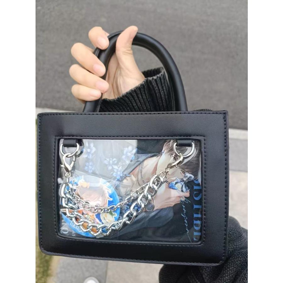 痛バッグ ショルダーバッグ 小さめ 2way ハンドバッグバッグ クリア