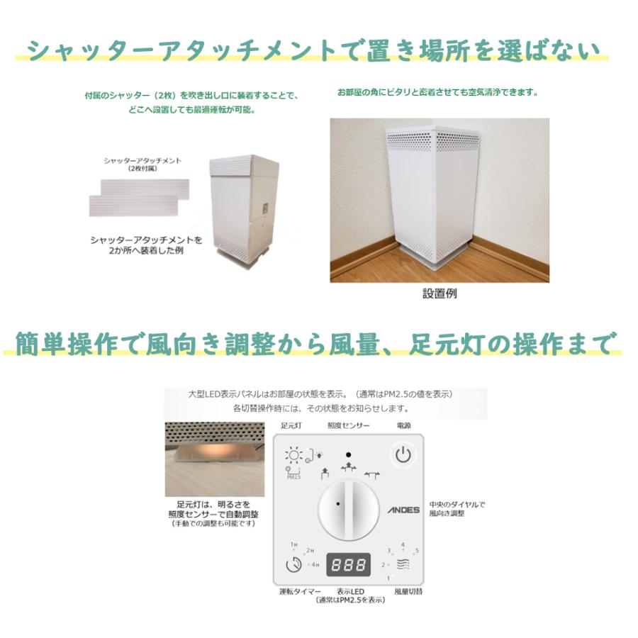 送料無料】アンデス電気 空気清浄機 バイオミクロンスクエア ウイルス 
