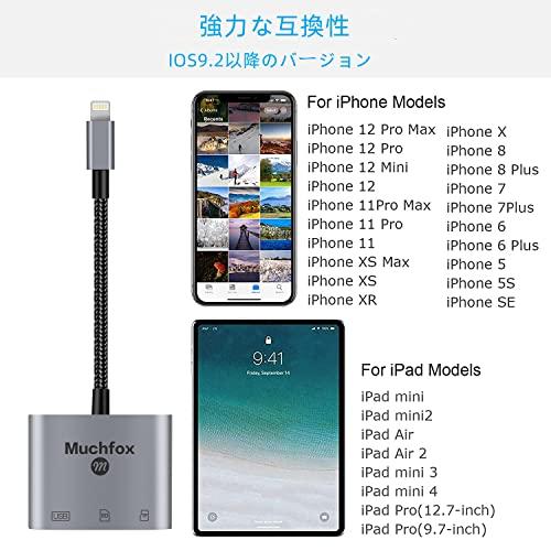 [2023 MFi認証品] Muchfox iPhone SD カードリーダー 3 in 1 Lightning USB 3.0 OTGカメラアダプタ SD/Micro SDカードリーダー接続 写真/ビデオ双方｜shop-all-day｜06