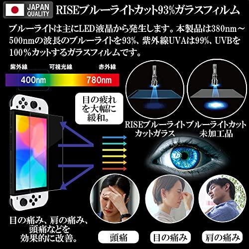 【2023年最新強化モデル】1枚入 RISE ガラスフィルム Switch 有機EL モデル/Switch OLED フィルム ブルーライトカット 93% 硬度10H Switch 有機EL モ｜shop-all-day｜03