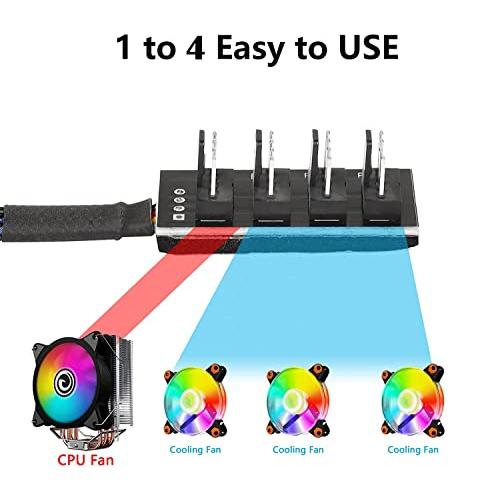 KILIGEN 2個の4ピンPWMファンハブ、CPUファンPCファンハブ用4ピンオス、コンピュータCPU/ケースファン電源マルチスプリッタコネクタケーブルアダプタ｜shop-all-day｜05