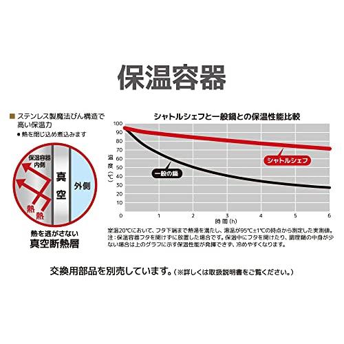 サーモス 真空保温調理器 シャトルシェフ 4.3L (4~6人用) レッド 調理鍋ふっ素コーティング加工 KBJ-4501 R｜shop-all-day｜06