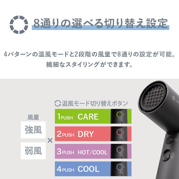 VENUSiS ヴィナシス 遠赤ミニドライヤー 軽量 コンパクト 速乾 潤う 遠赤外線によりダメージ軽減 マイナスイオン しっとりつや髪  セラミックプレート VDM-2100 | VENUSiS | 03