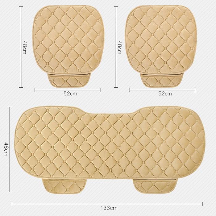 rady キルティングカークッション　ベージュ 車用 シートクッション 3点セット 運転席 助手席 後部席 自宅の椅子