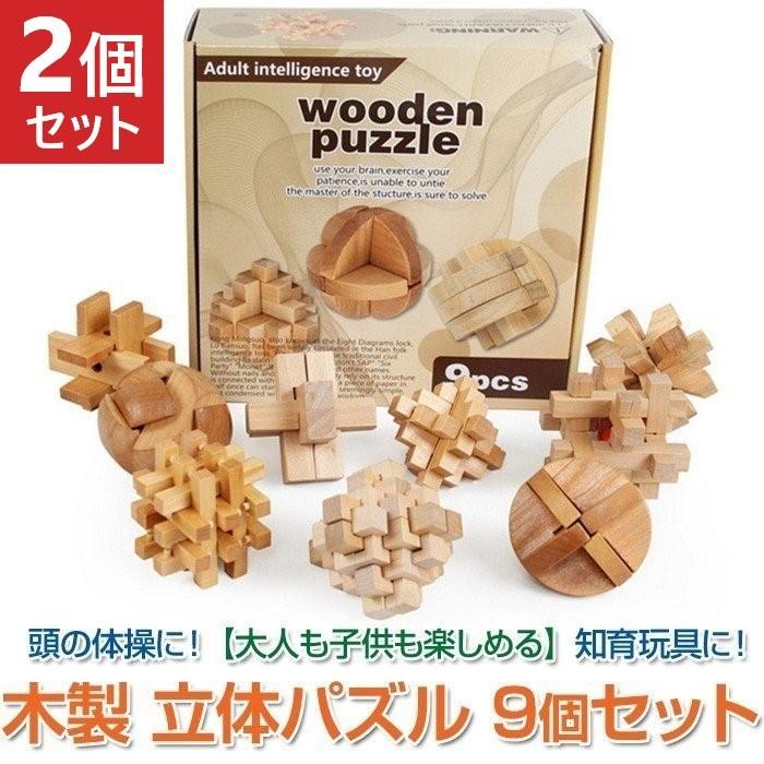 2個セット 木製 立体 パズル 知育玩具 組立 積み木 知恵の輪 推理力パズル 頭の体操 インテリア 大人 子供 プレゼント ゲーム イベント 9個セット R 06n 2set Shop Always 通販 Yahoo ショッピング