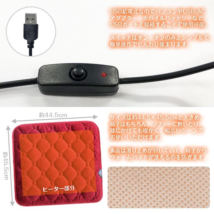 ホットマット 一人用 usb ミニ ウォームパッド 給電式 あったか ホットマット 一人用 usb ミニ ウォームパッド 給電式 あったか