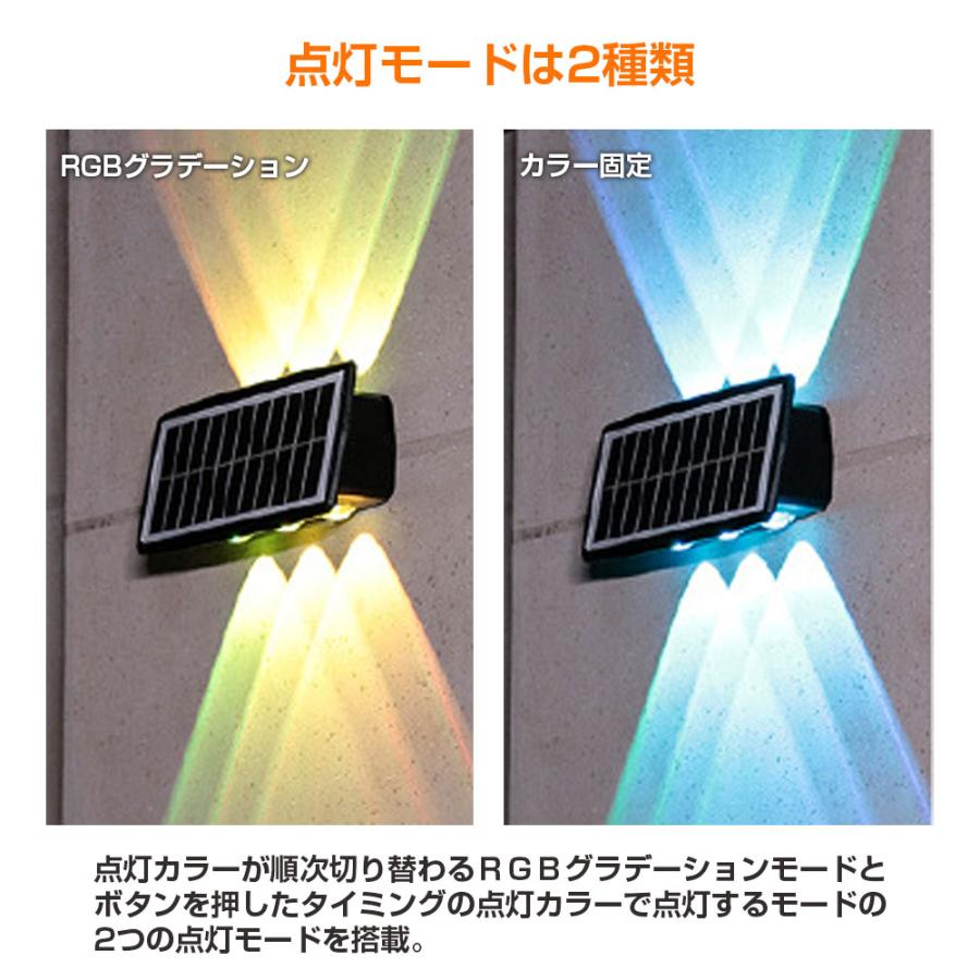 RGB 6LED ソーラーLEDライト 1個 グラデーション ソーラーライト RGB 6LED ソーラーLEDライト 1個 グラデーション ソーラーライト