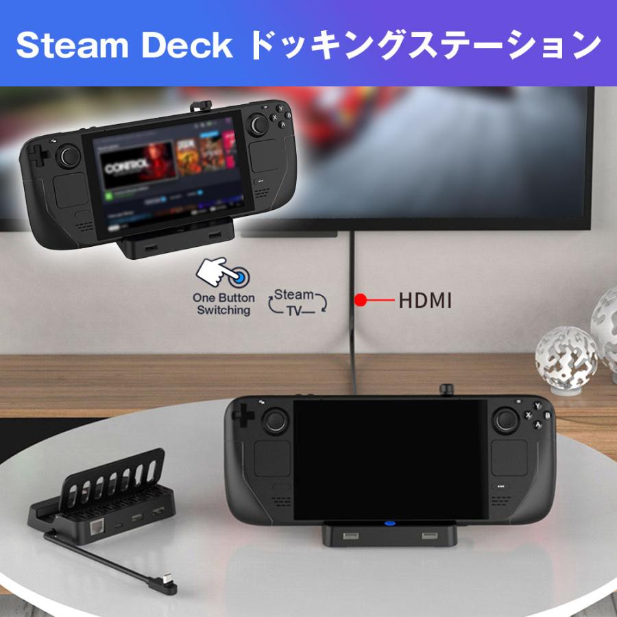 Steam Deck 対応 6in1 ドッキングステーション ポータブル ドック 