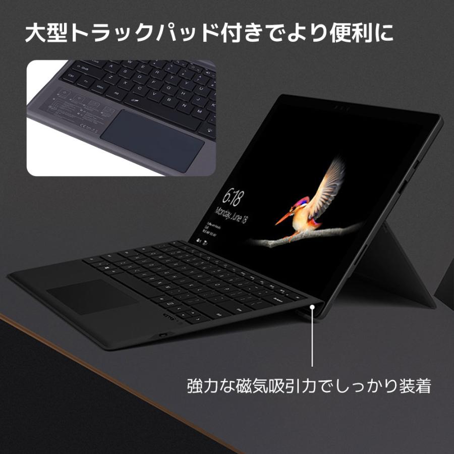 ワイヤレスキーボード Bluetooth US配列 Surface Pro 3/4/5/6/7 対応 タッチパッド サーフェイスプロ 持ち運び 軽量 アクセサリー 周辺機器｜shop-always｜03