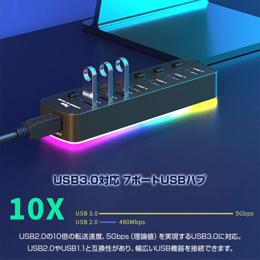 7ポート USB3.0 ハブ 個別スイッチ付き USBハブ セルフパワー 7ポート USB3.0 ハブ 個別スイッチ付き USBハブ セルフパワー