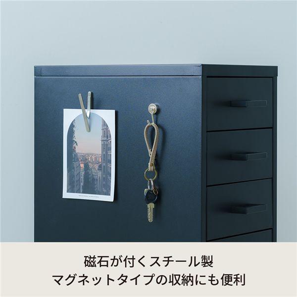(2個セット)くらしのストレージワゴン3段(ブラック/黒) オフィス デスクワゴン スチール キャビネット 引出し モダン 書類収納 サイドワゴン 収納 韓国イン..._3