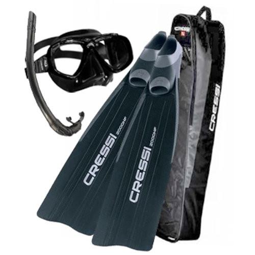 【最安値】 マリンスポーツCressi Gara 2000 Fins, Perla Mask, Corisca Snorkel, and Bag Freediving SpearfisMen's 8-9/Women's 9-10, フジシ a358af75