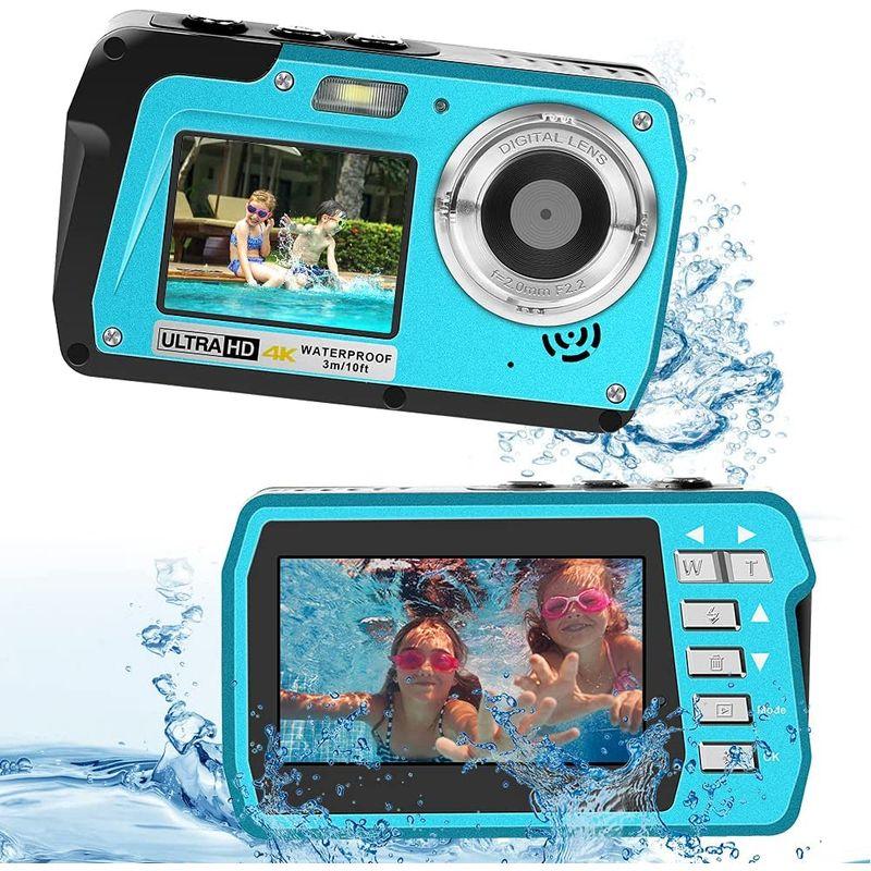 防水カメラ デジカメ 防水 水中カメラ 4K フルHD 5600万画素数