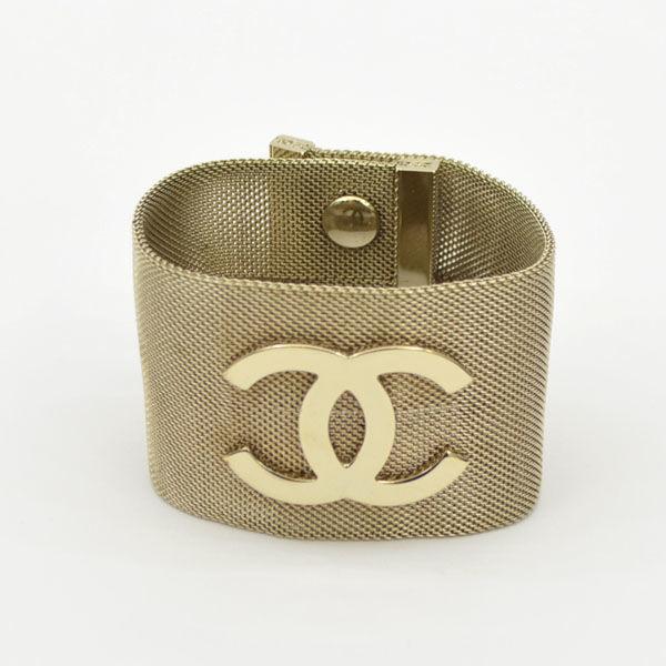 CHANEL / シャネル ココマーク メッシュ ブレスレット ゴールドカラー