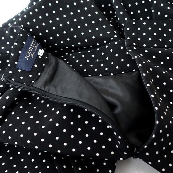 JUSGLITTY / ジャスグリッティー フレアスカート/ドット柄/ブラック  