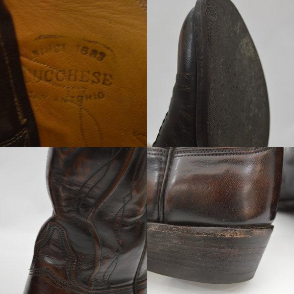 LUCCHESE ウエスタンブーツ/レザー/旧ロゴ/ブラウン/サイズ7.5D LUCCHESE ウエスタンブーツ/レザー/旧ロゴ/ブラウン/サイズ7.5D