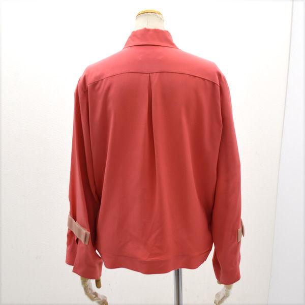 CHANEL / シャネル シャツ ブラウス ピンク シルク 17 マジックテープ 