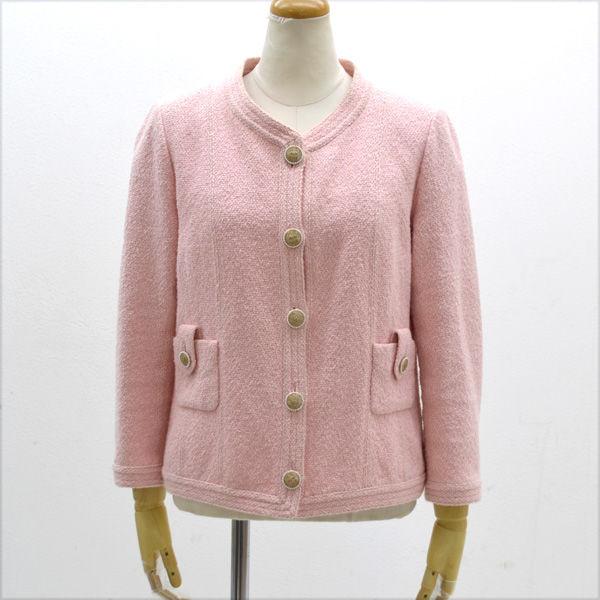CHANEL シャネル ヴィンテージツイード ピンクベージュ系 ジャケット