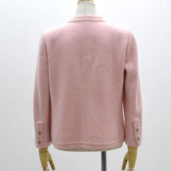 CHANEL / シャネル ツイード ノーカラー コットン ジャケット CHANEL / シャネル ツイード ノーカラー コットン ジャケット